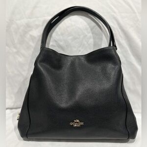 SOLD Authentic Coach Black Leather Edie 31 Shoulder Bag